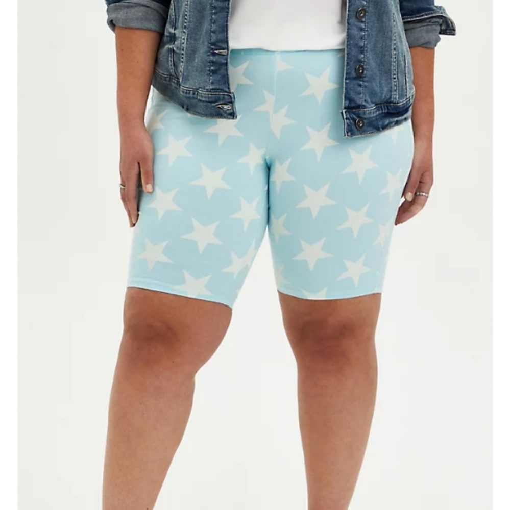 Torrid Allover Star Print High Waist Biker Shorts Women's Plus Size 1X